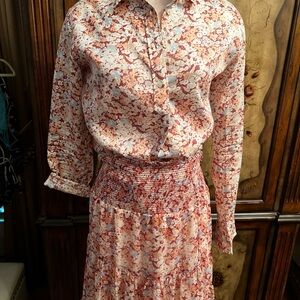 Ralph Lauren Floral Long Sleeve Dress - Pink and Blue